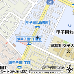 兵庫県西宮市甲子園九番町14周辺の地図
