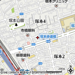 リパーク塚本４丁目駐車場周辺の地図