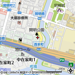 兵庫県尼崎市西本町1丁目7周辺の地図
