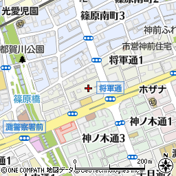 兵庫県神戸市灘区将軍通周辺の地図