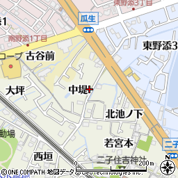 兵庫県加古郡播磨町二子中堤周辺の地図