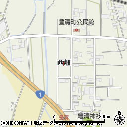 愛知県豊橋市豊清町（西畑）周辺の地図
