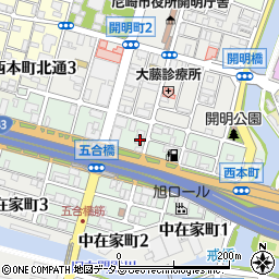 兵庫県尼崎市西本町2丁目19周辺の地図
