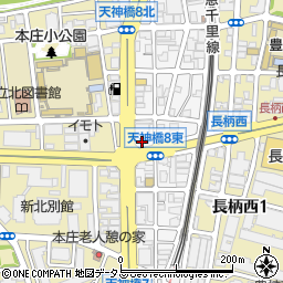 ピザハット　天神橋店周辺の地図