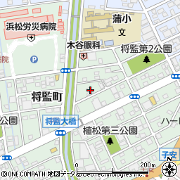静岡県浜松市中央区将監町29周辺の地図