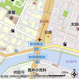 津警察署入口周辺の地図