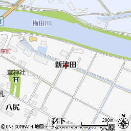 愛知県豊橋市植田町新津田周辺の地図