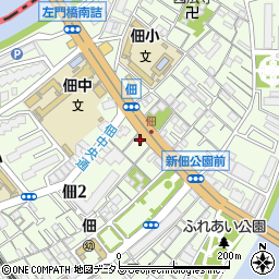 西淀川佃郵便局周辺の地図