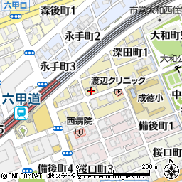 フロンティアハウス　六甲道支店周辺の地図