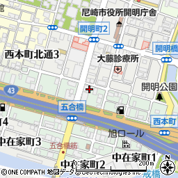 兵庫県尼崎市西本町2丁目周辺の地図