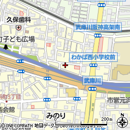 兵庫県尼崎市武庫川町周辺の地図
