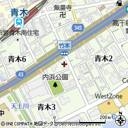 はま寿司４３号阪神青木店周辺の地図
