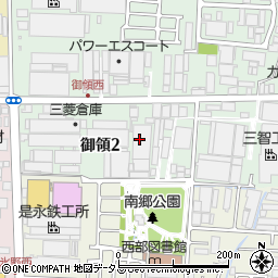 大阪府大東市御領2丁目2周辺の地図
