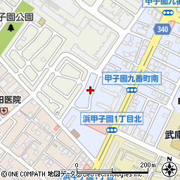 甲子園九番町O駐車場周辺の地図