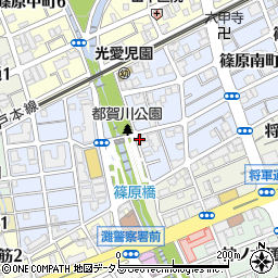 都賀川周辺の地図