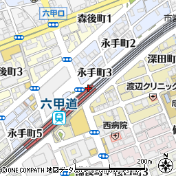 セリアプリコ六甲道店周辺の地図