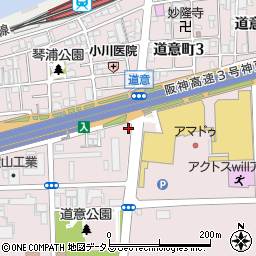 兵庫県尼崎市道意町周辺の地図