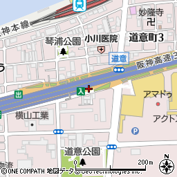 尼崎西入口周辺の地図