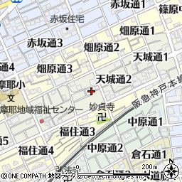 兵庫県神戸市灘区天城通周辺の地図