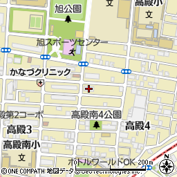 大阪市営高殿西住宅４号館周辺の地図