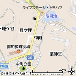 愛知県南知多町（知多郡）豊浜（中町）周辺の地図