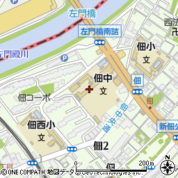大阪市立佃中学校周辺の地図