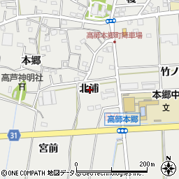 愛知県豊橋市高師本郷町北浦周辺の地図