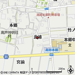 愛知県豊橋市高師本郷町（北浦）周辺の地図