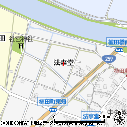 愛知県豊橋市植田町（法事堂）周辺の地図