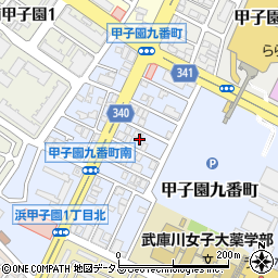 兵庫県西宮市甲子園九番町6周辺の地図