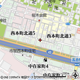 兵庫県尼崎市西本町北通周辺の地図