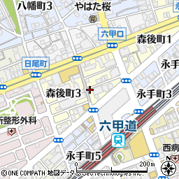 千鳥屋宗家　六甲道店周辺の地図
