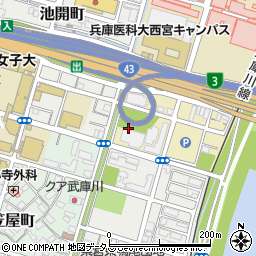 兵庫県西宮市武庫川町周辺の地図