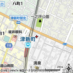 ローレルコート津新町周辺の地図