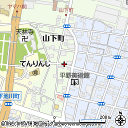 静岡県浜松市中央区山下町周辺の地図