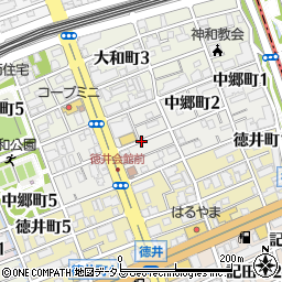 兵庫県神戸市灘区中郷町周辺の地図