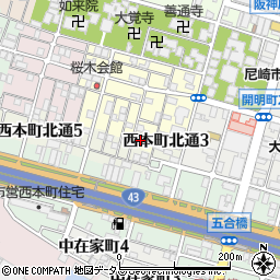 兵庫県尼崎市東桜木町119周辺の地図