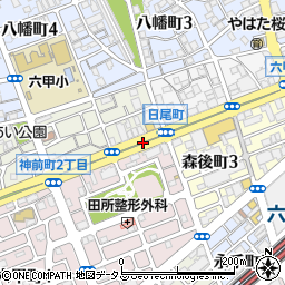 日尾町周辺の地図