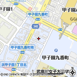 兵庫県西宮市甲子園九番町4周辺の地図