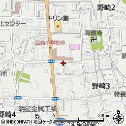 大阪府大東市野崎周辺の地図