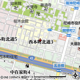 兵庫県尼崎市東桜木町133周辺の地図
