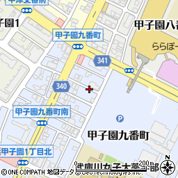 石黒邸akippa甲子園九番町駐車場周辺の地図