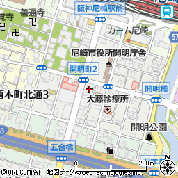 兵庫県尼崎市開明町周辺の地図