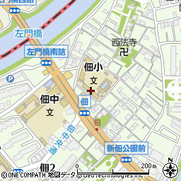 大阪市立佃小学校周辺の地図