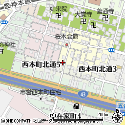兵庫県尼崎市東桜木町59周辺の地図
