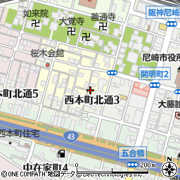 兵庫県尼崎市東桜木町138周辺の地図