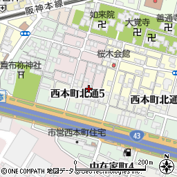 兵庫県尼崎市西桜木町62周辺の地図