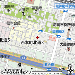 兵庫県尼崎市東桜木町2周辺の地図