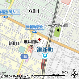 東進こども英語塾　津新町駅前教室周辺の地図
