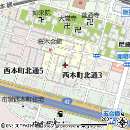 兵庫県尼崎市東桜木町87周辺の地図